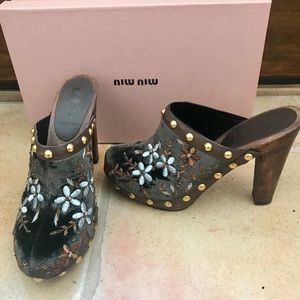 Miu Miu Heeled Clog - Like New w/ box